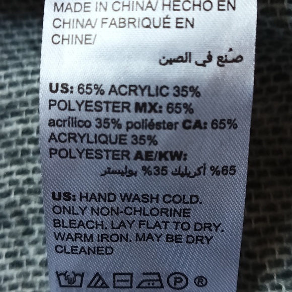 NEW Chico's reversible fringed. Poncho one size neutral floral pattern gray tan - Picture 11 of 12